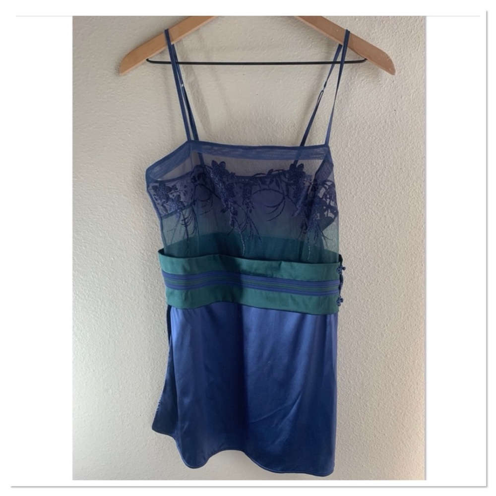 La Perla Kabuki Babydoll Chemise Silk Blend Blue Green Small - Picture 4 of 11